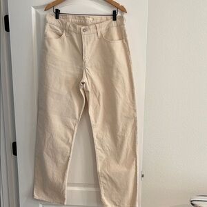 Cream Corduroy Baggy Pants